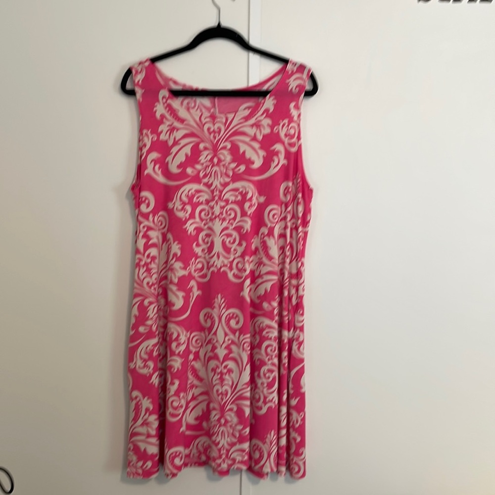 Pink Sleeveless Swing Dress